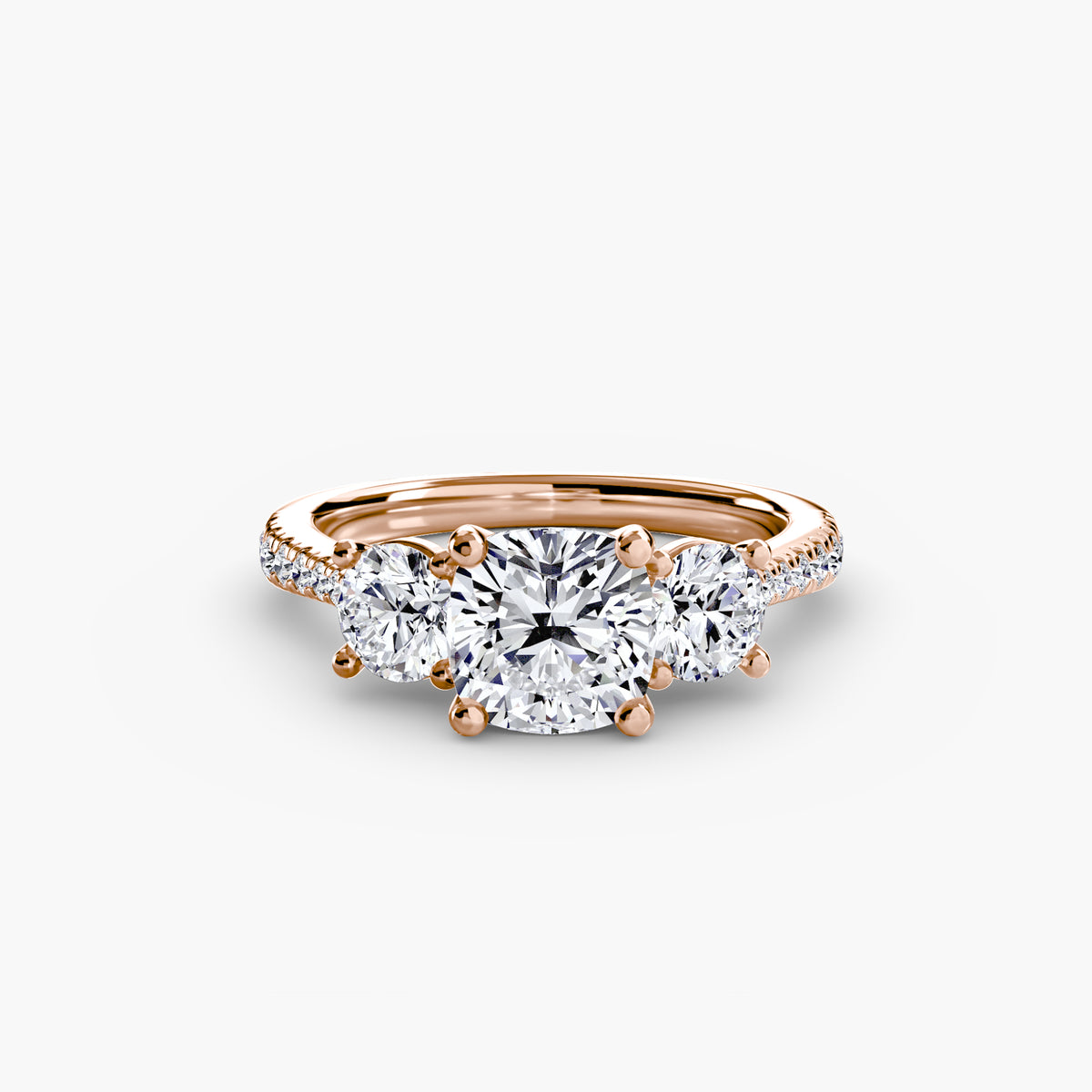 Alba Three-Stone with Pavé Band