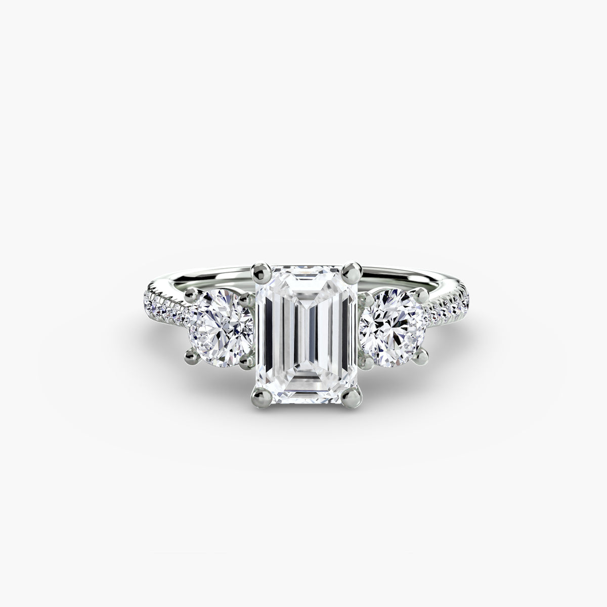 Alba Three-Stone with Pavé Band