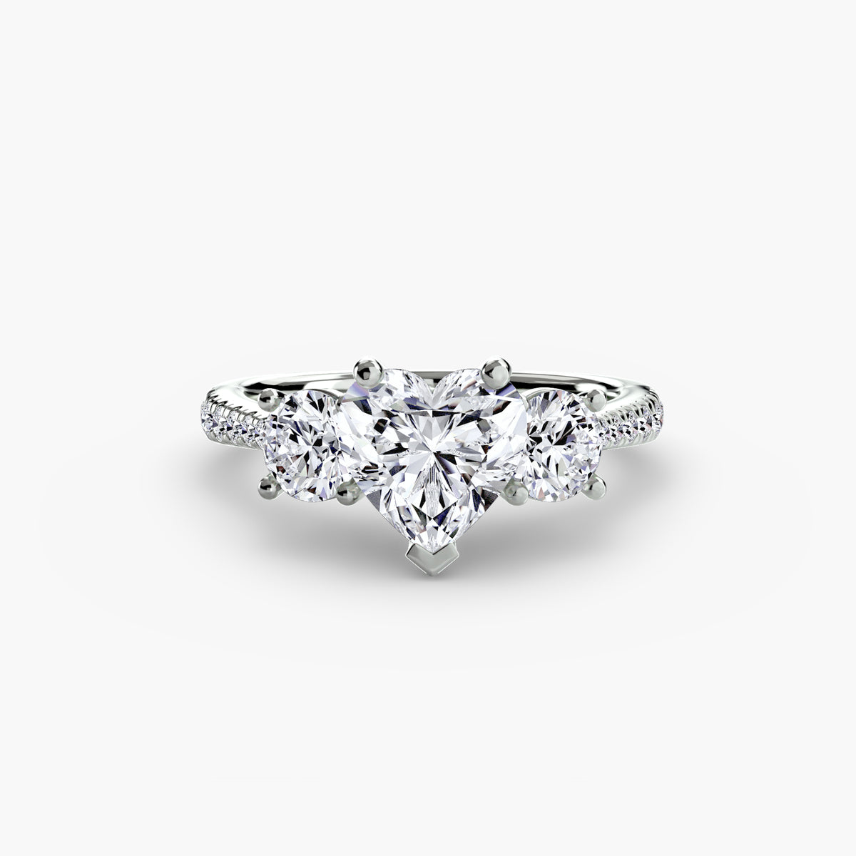 Alba Three-Stone with Pavé Band