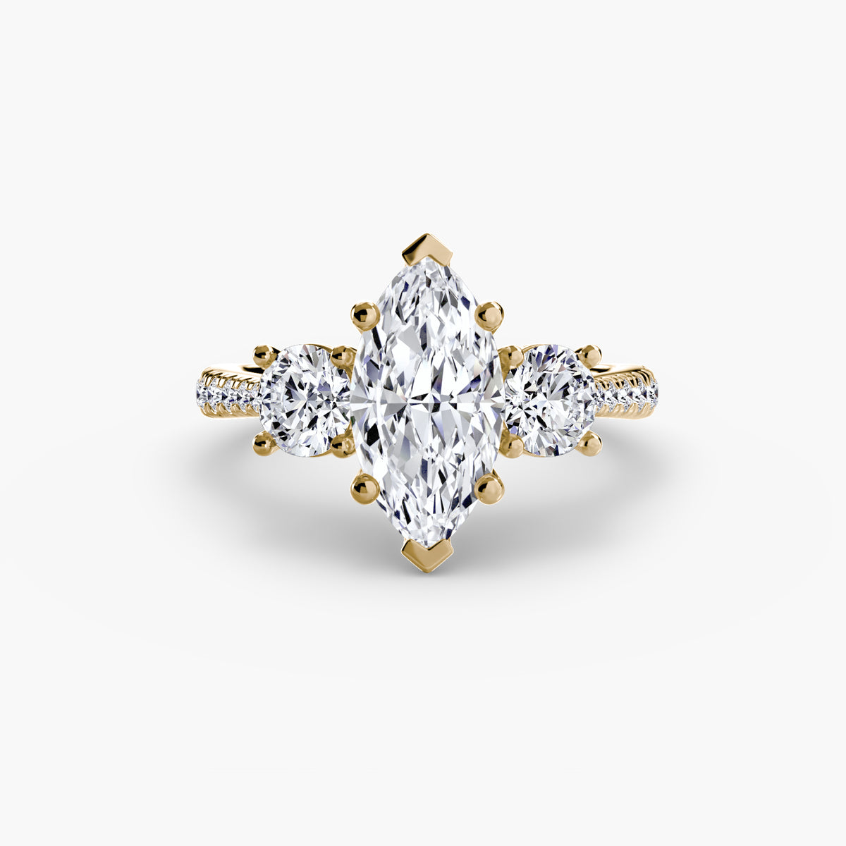 Alba Three-Stone with Pavé Band