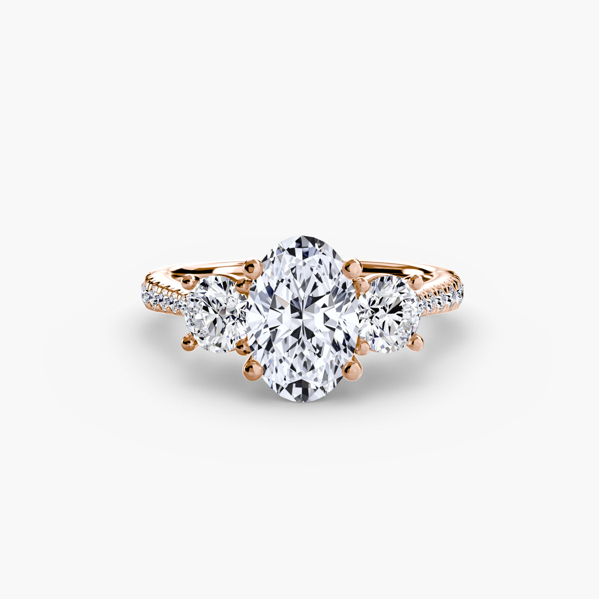 Alba Three-Stone with Pavé Band