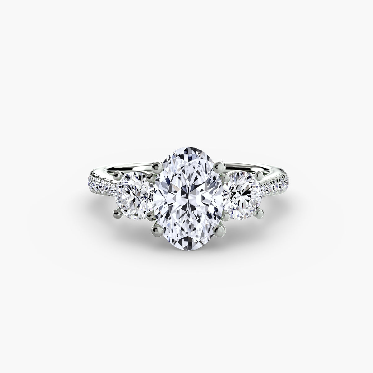 Alba Three-Stone with Pavé Band