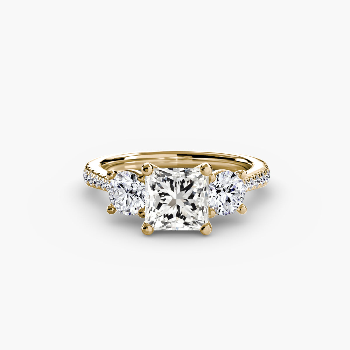 Alba Three-Stone with Pavé Band
