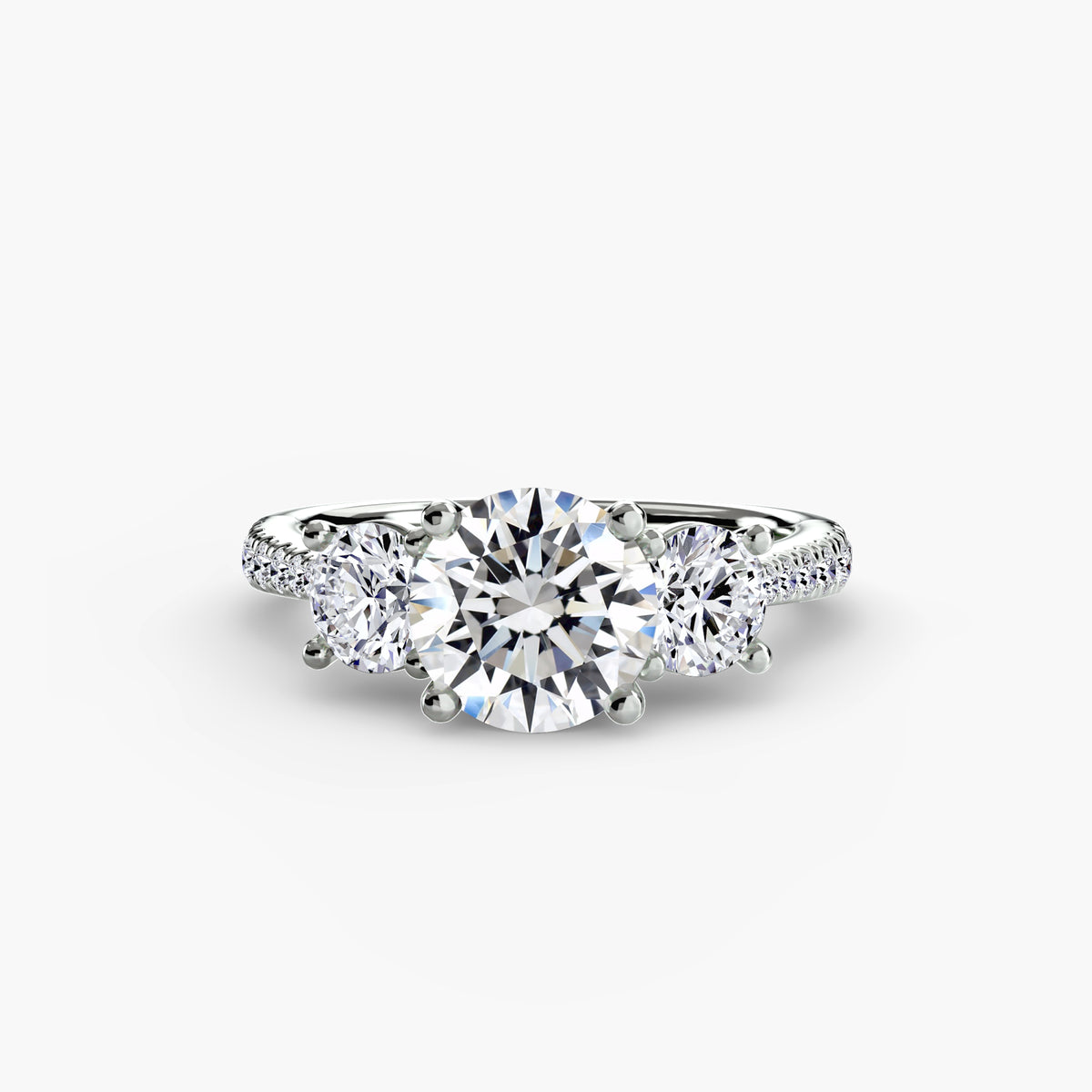 Alba Three-Stone with Pavé Band
