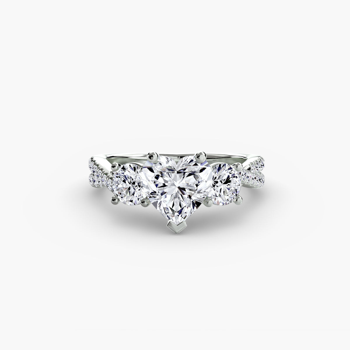 Rosa Three-Stone with Pavé Band