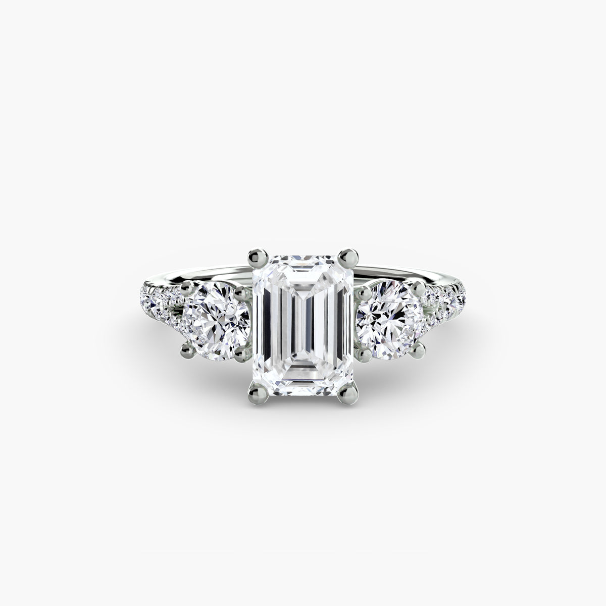 Giulia Three-Stone with Pavé Band