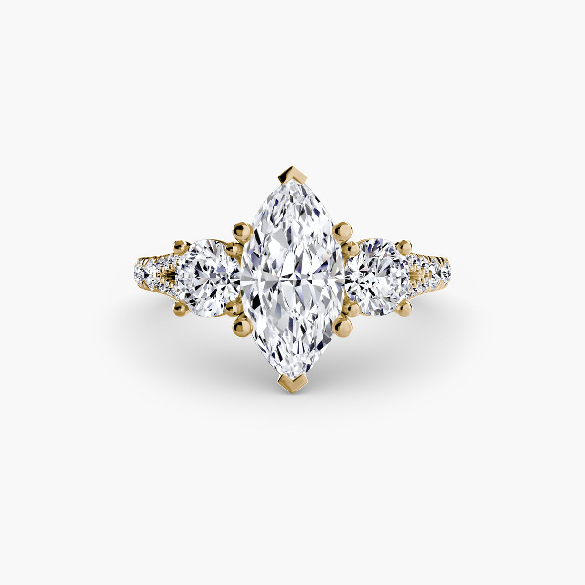 Giulia Three-Stone with Pavé Band