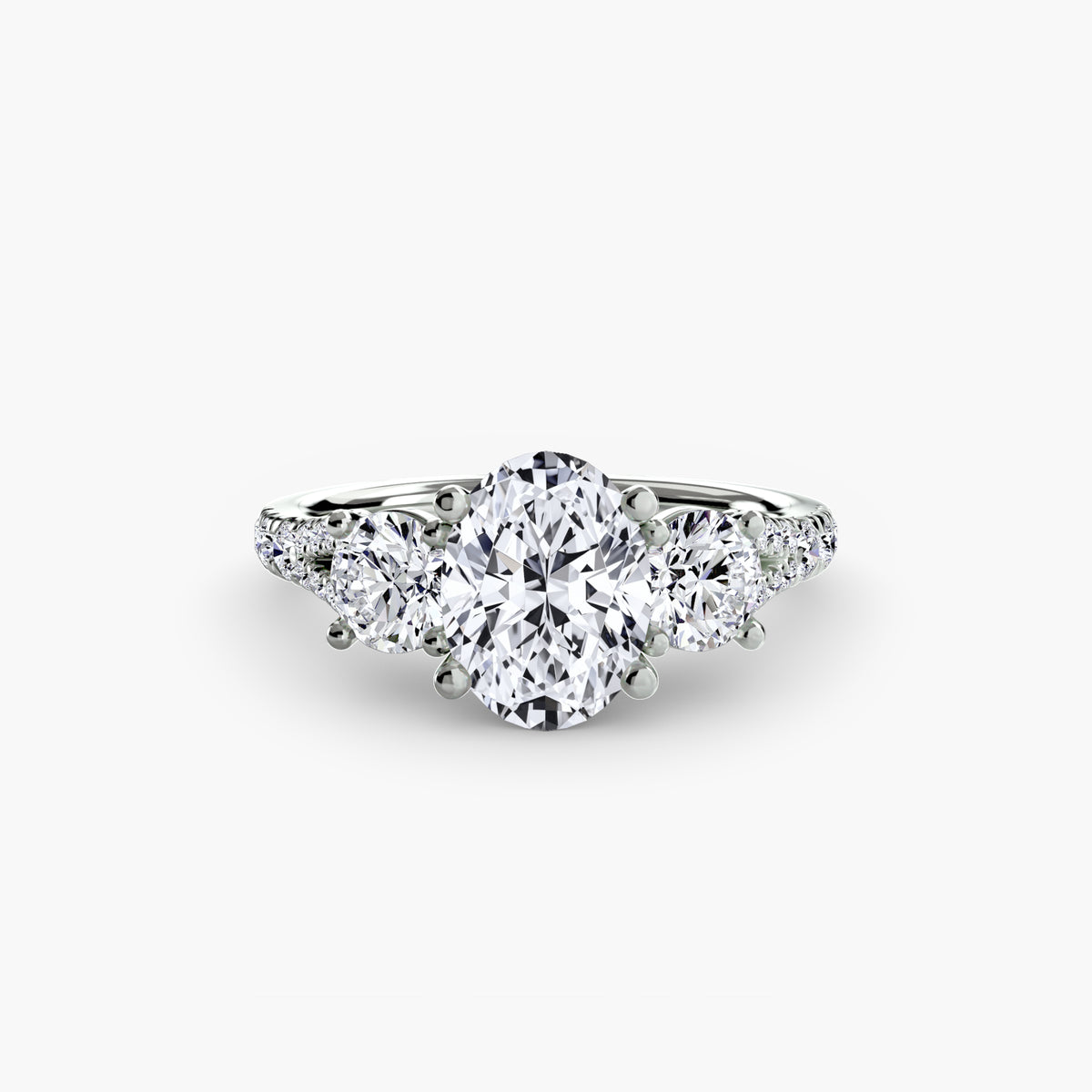 Giulia Three-Stone with Pavé Band