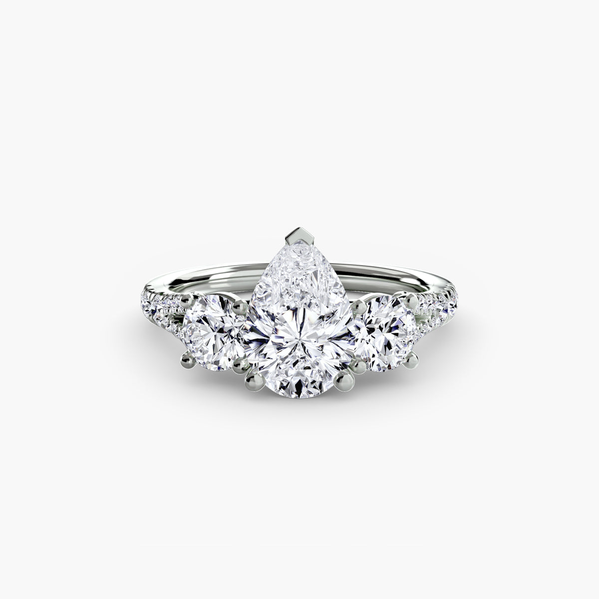 Giulia Three-Stone with Pavé Band