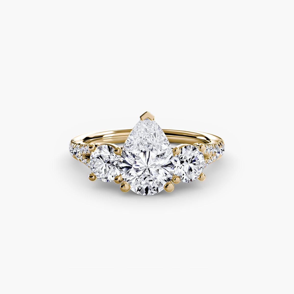 Giulia Three-Stone with Pavé Band