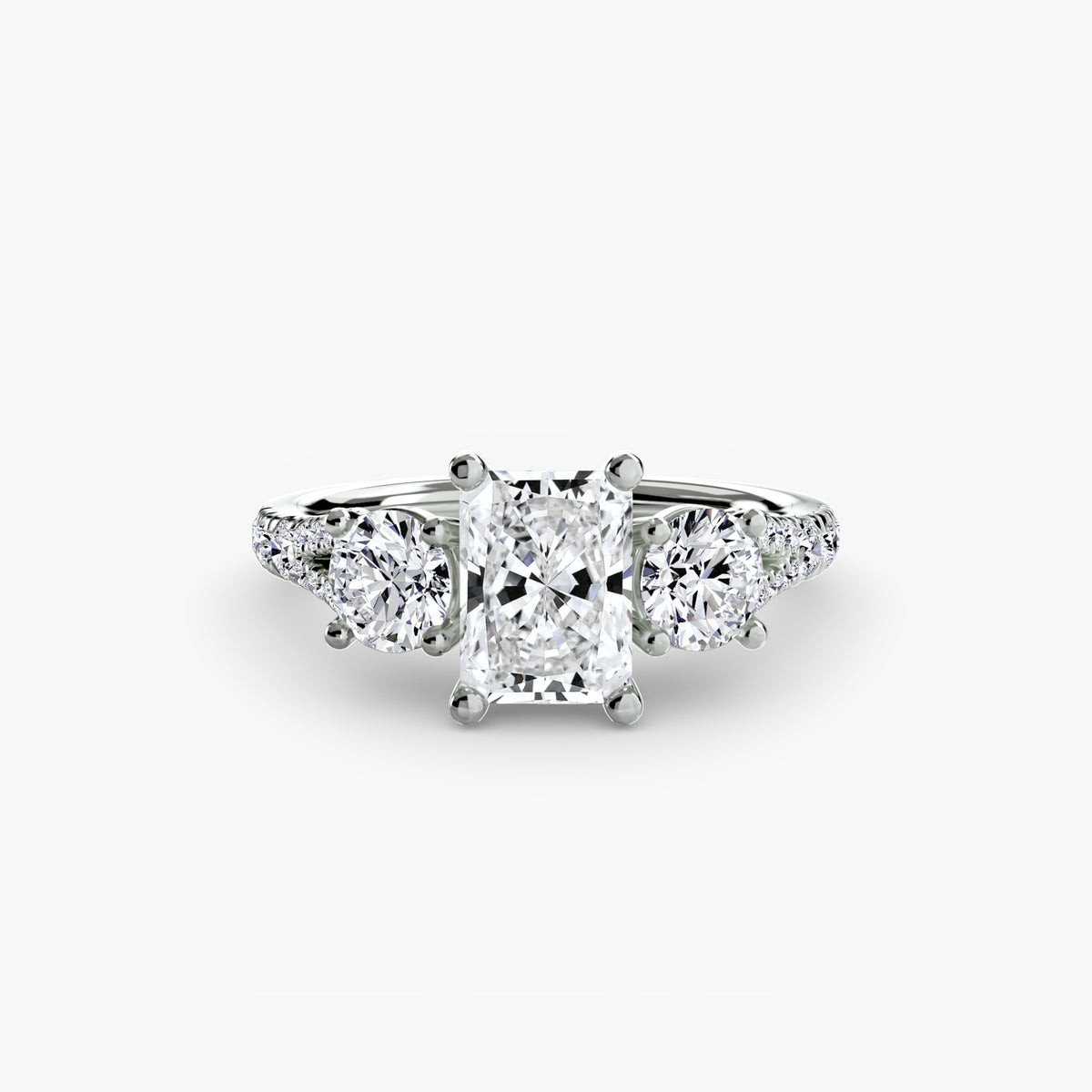 Giulia Three-Stone with Pavé Band