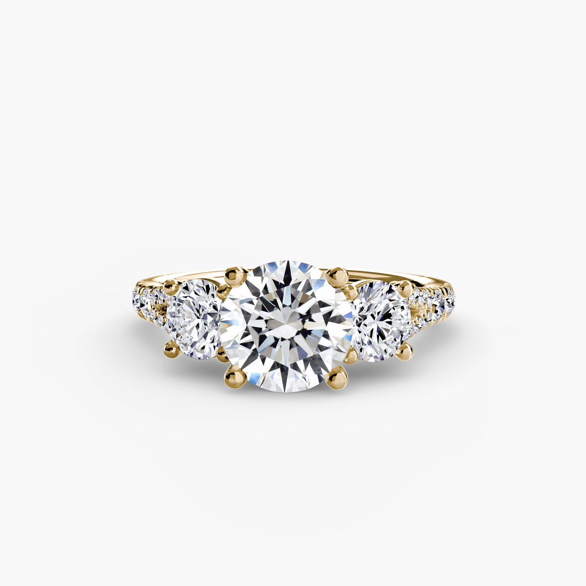 Giulia Three-Stone with Pavé Band