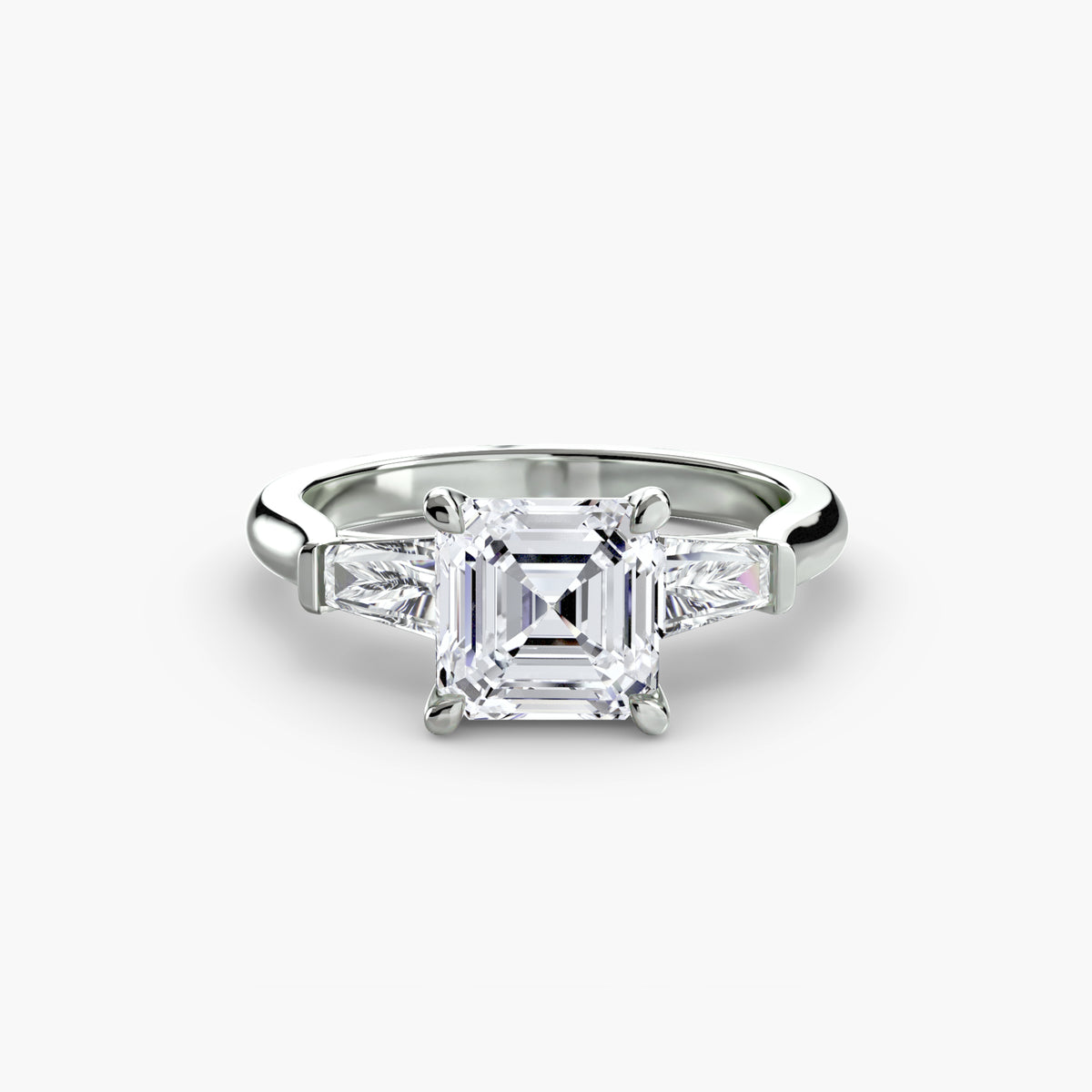 Adriana Three-Stone with Baguette Side Stones