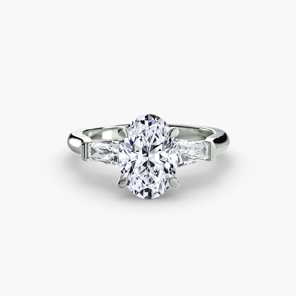 Adriana Three-Stone with Baguette Side Stones