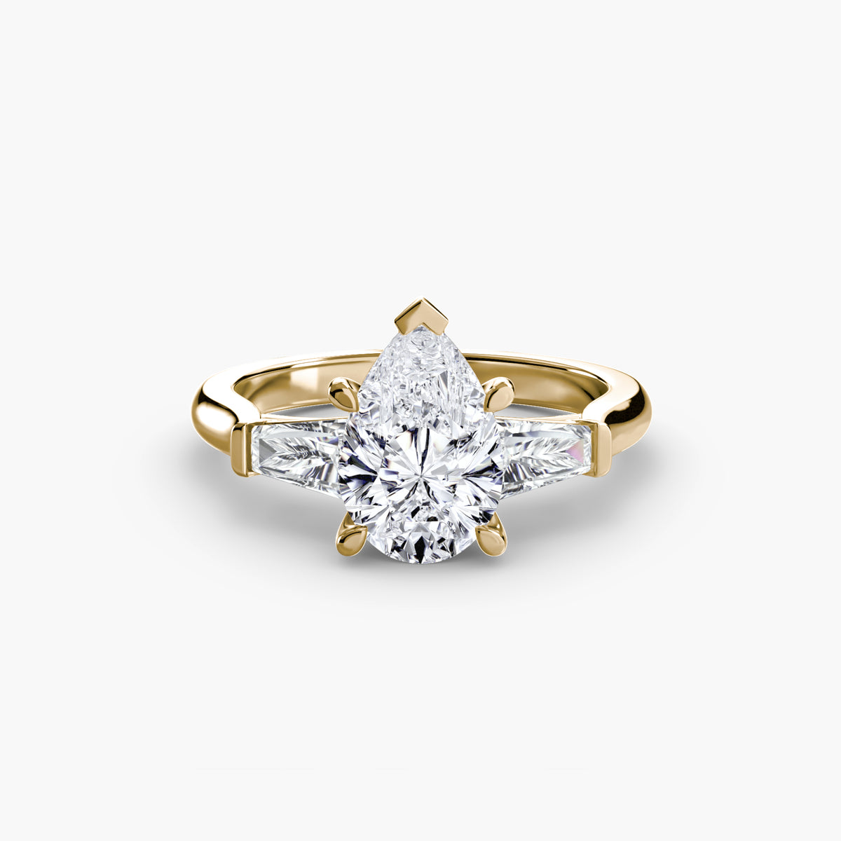 Adriana Three-Stone with Baguette Side Stones