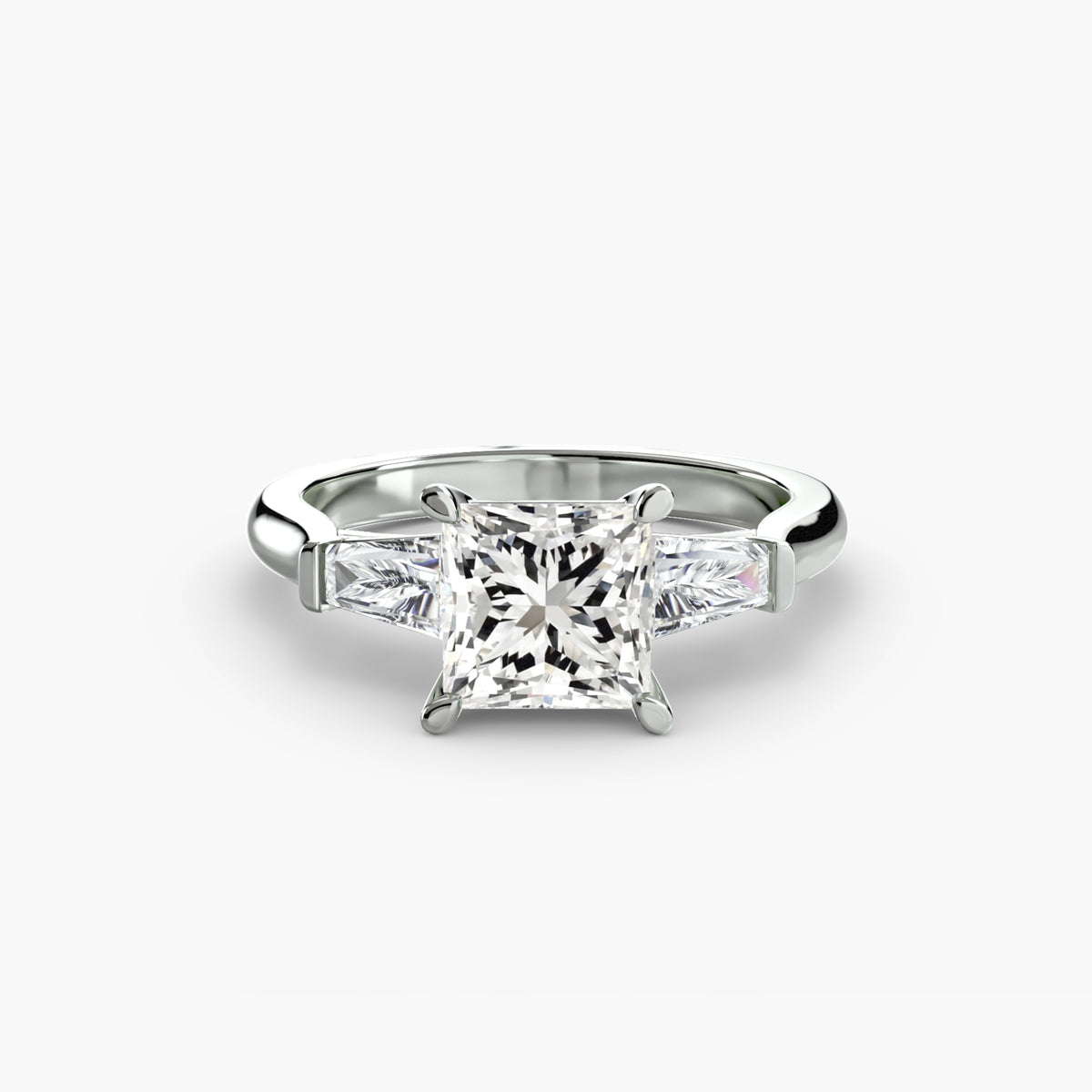 Adriana Three-Stone with Baguette Side Stones