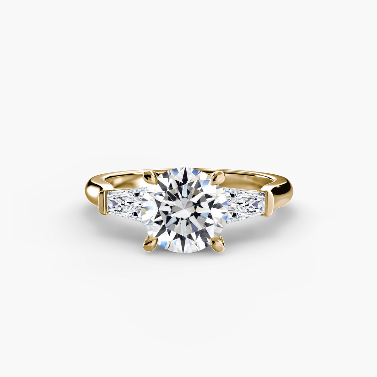 Adriana Three-Stone with Baguette Side Stones