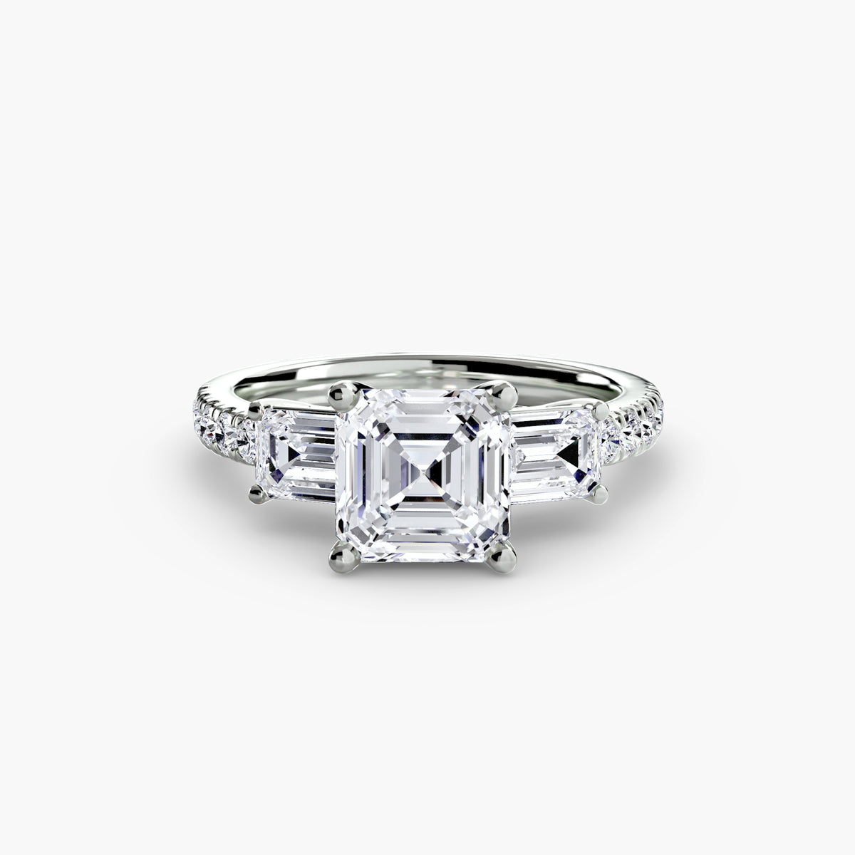 Lucia Three-Stone with Pavé Band