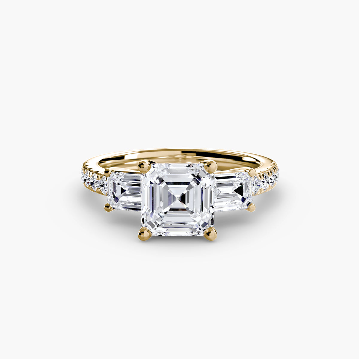 Lucia Three-Stone with Pavé Band
