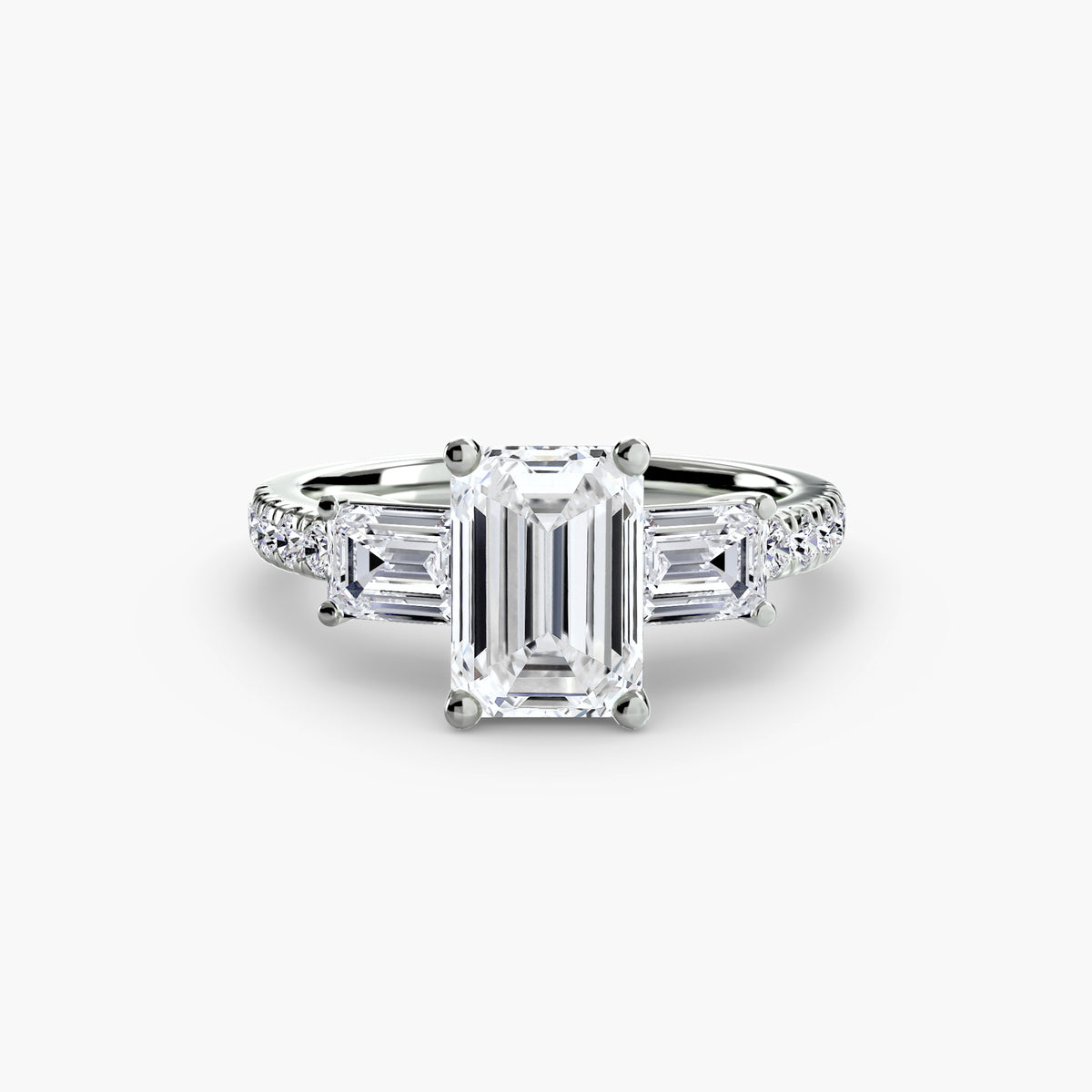 Lucia Three-Stone with Pavé Band