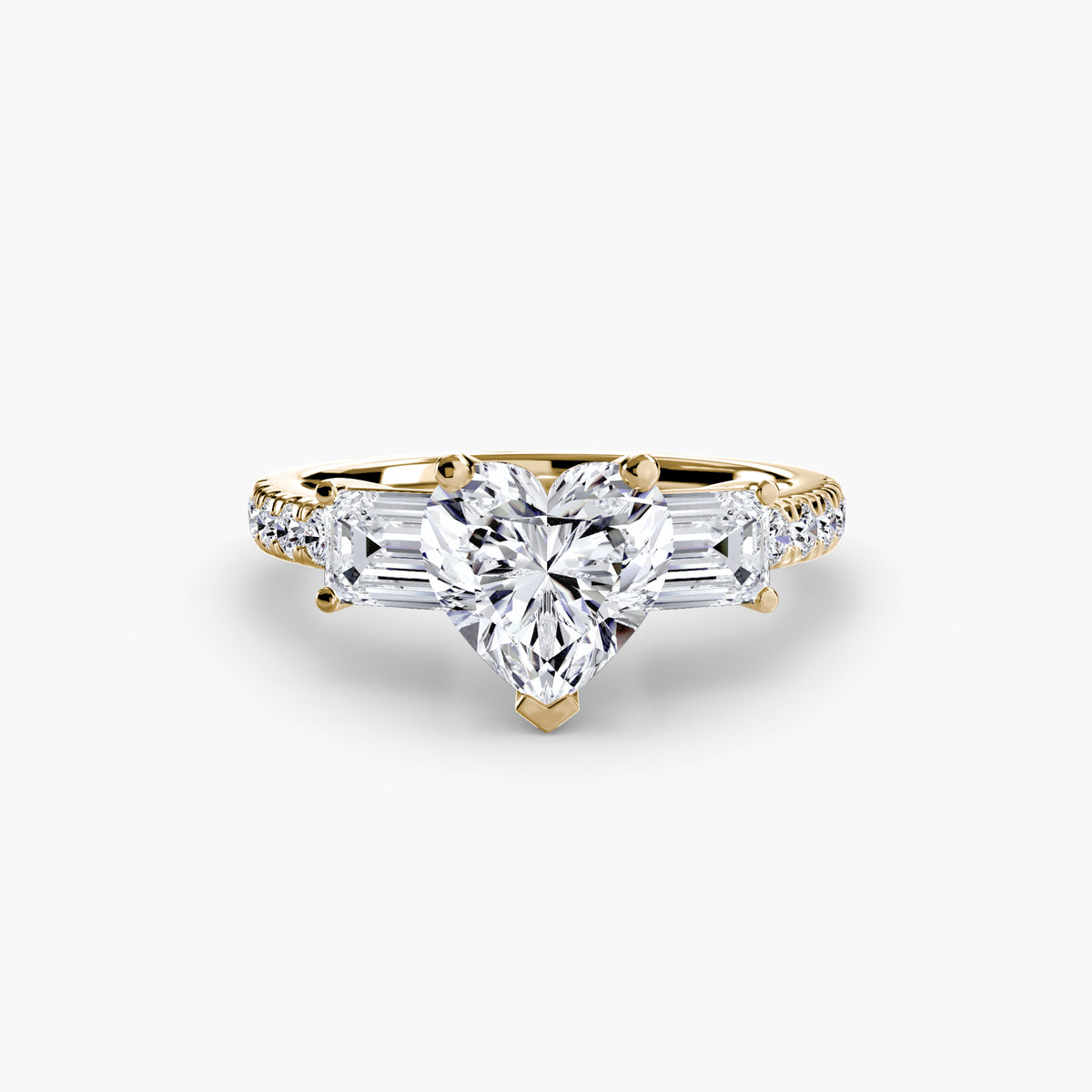 Lucia Three-Stone with Pavé Band