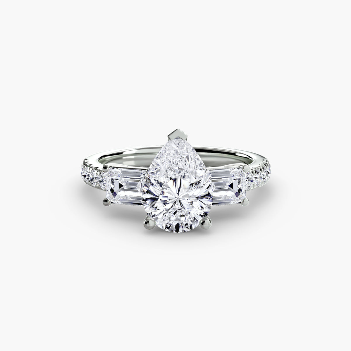 Lucia Three-Stone with Pavé Band