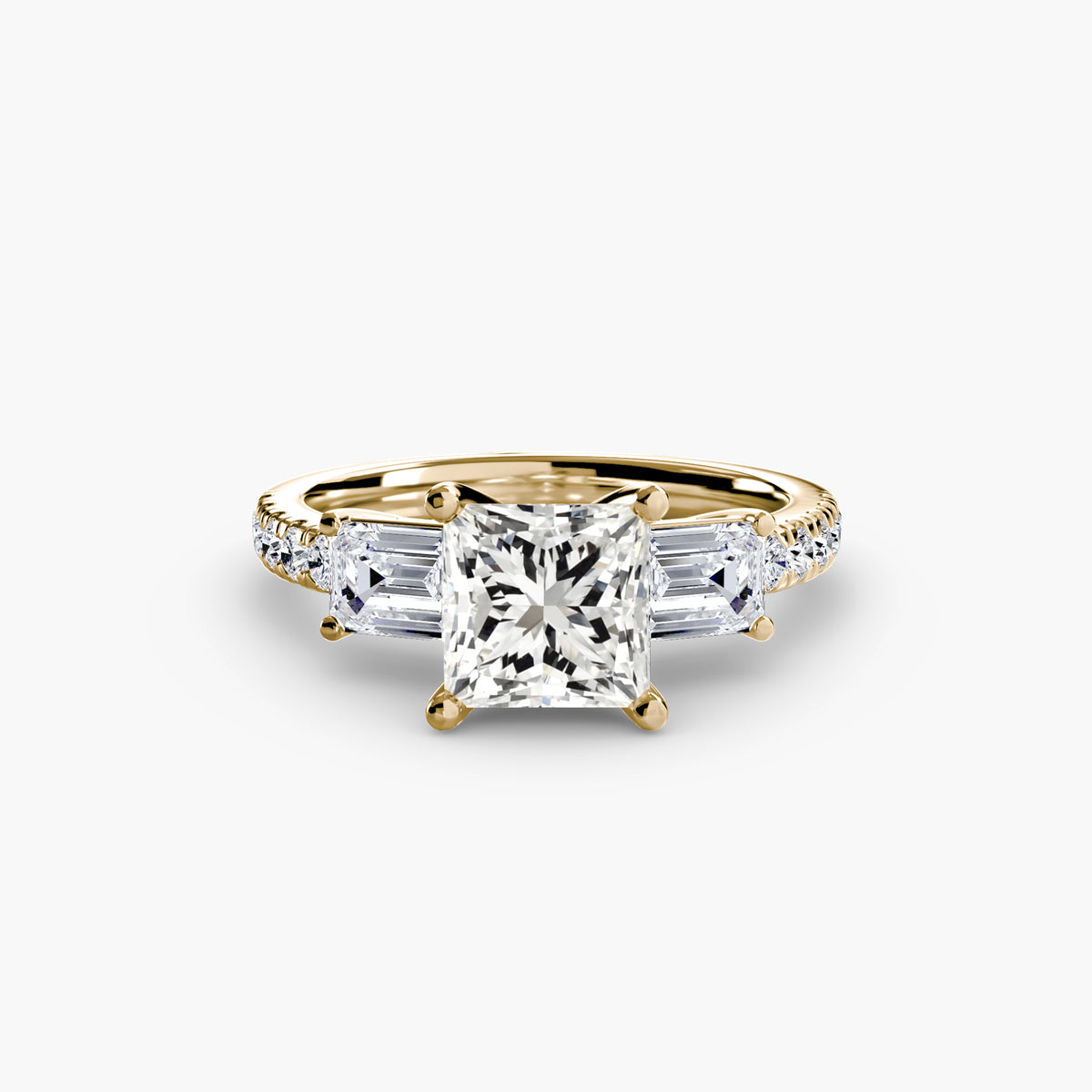 Lucia Three-Stone with Pavé Band