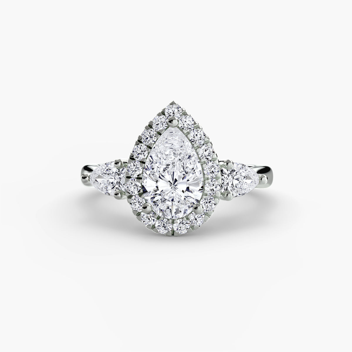 Graziella Three-Stone with Halo