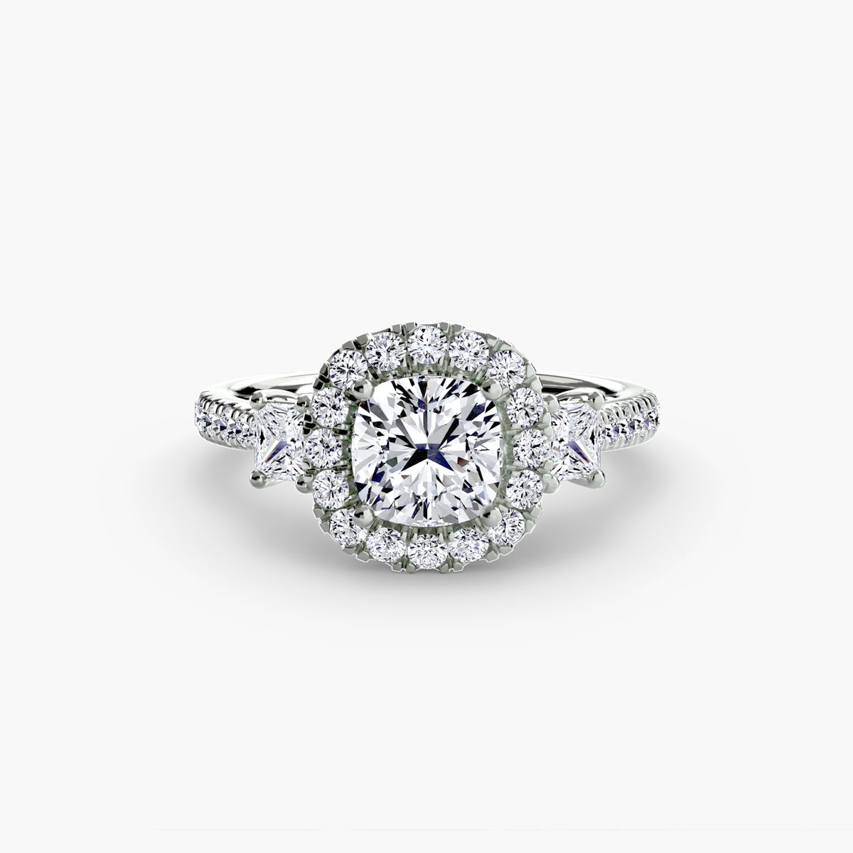 Valentina Three-Stone with Halo