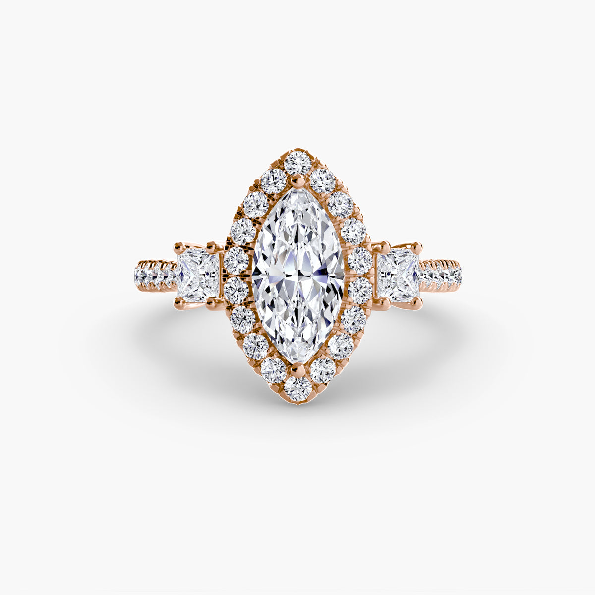 Valentina Three-Stone with Halo