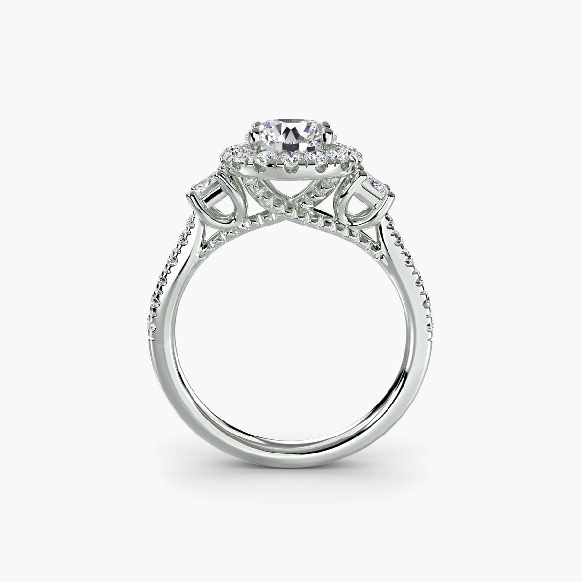 Valentina Three-Stone with Halo
