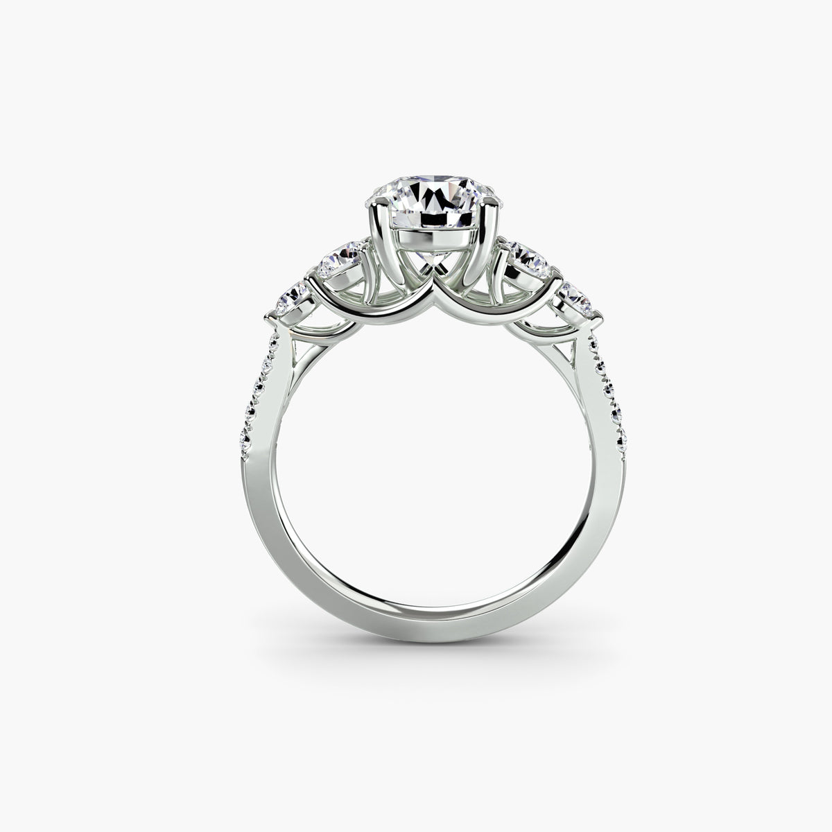 Ilaria Five-Stone with Pavé Band