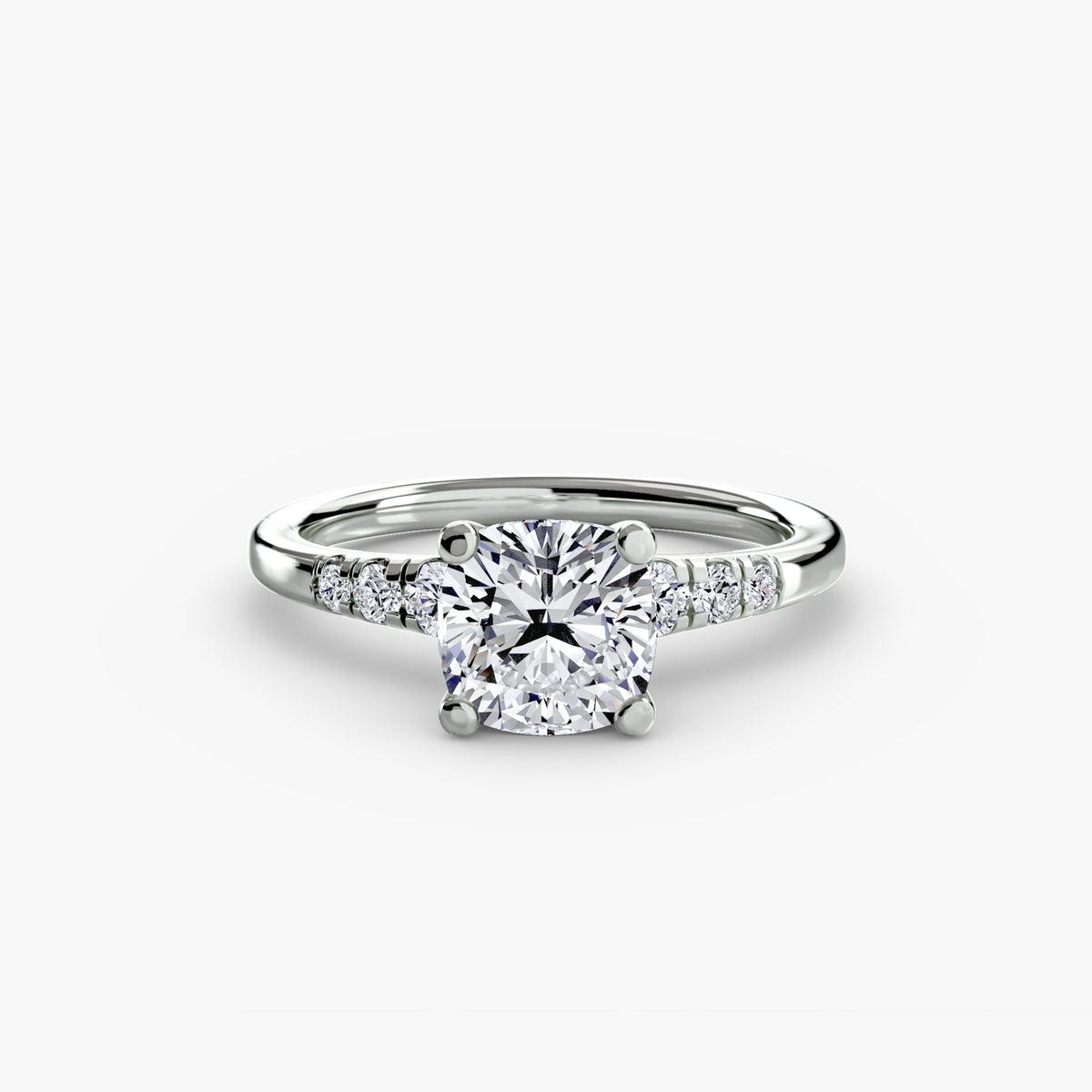 Ornella Solitaire with Shoulder Accents