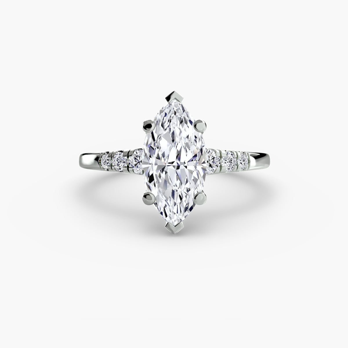 Ornella Solitaire with Shoulder Accents
