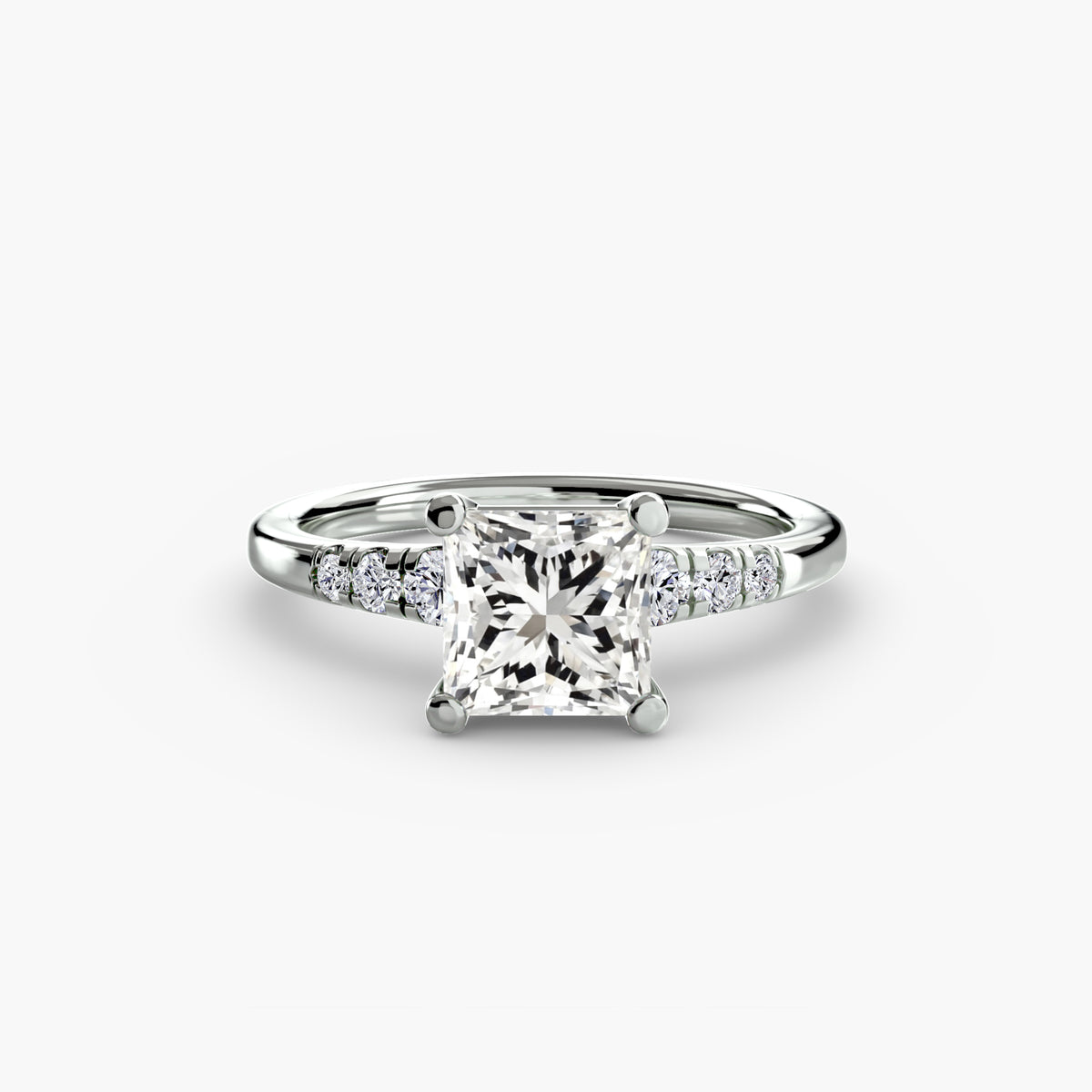 Ornella Solitaire with Shoulder Accents