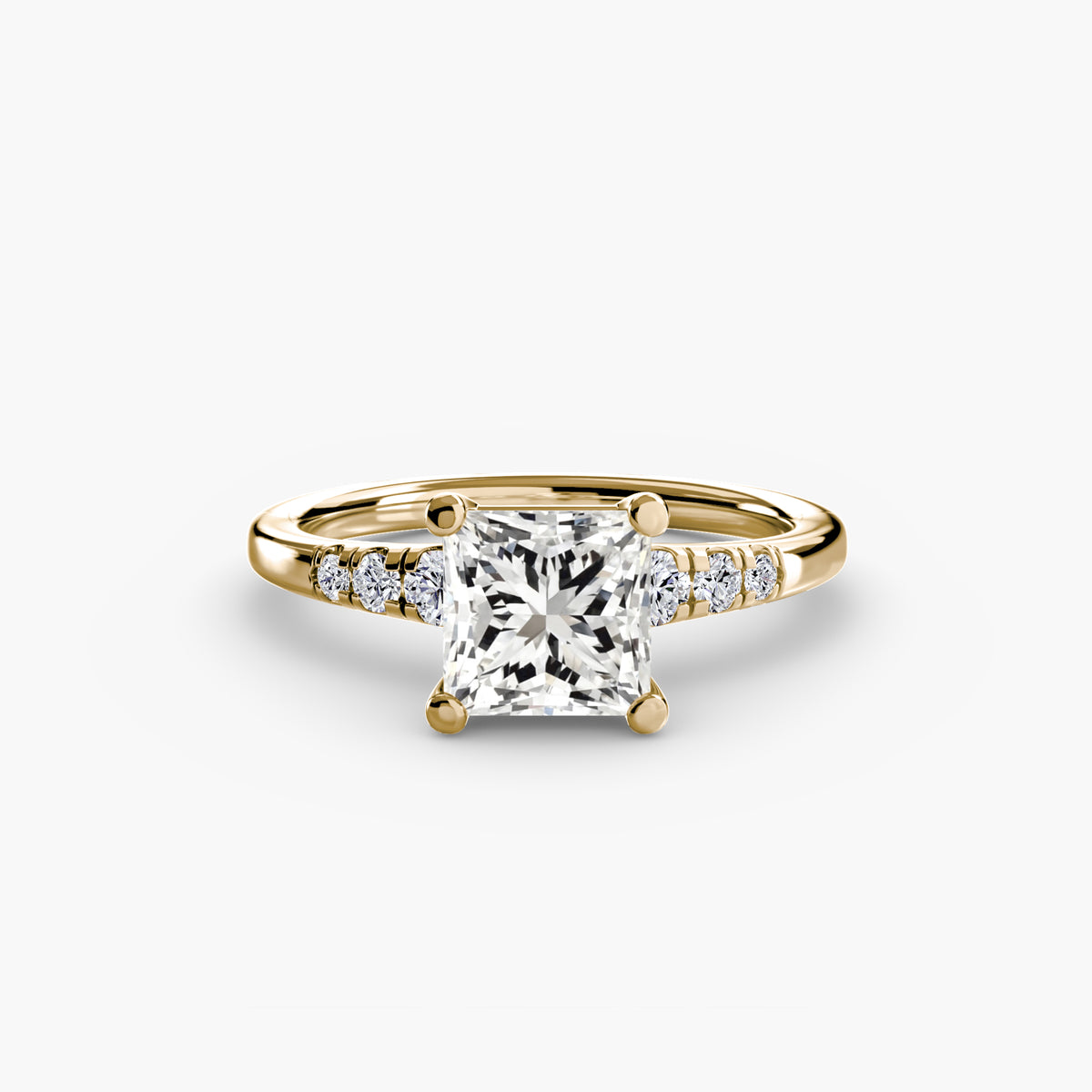 Ornella Solitaire with Shoulder Accents