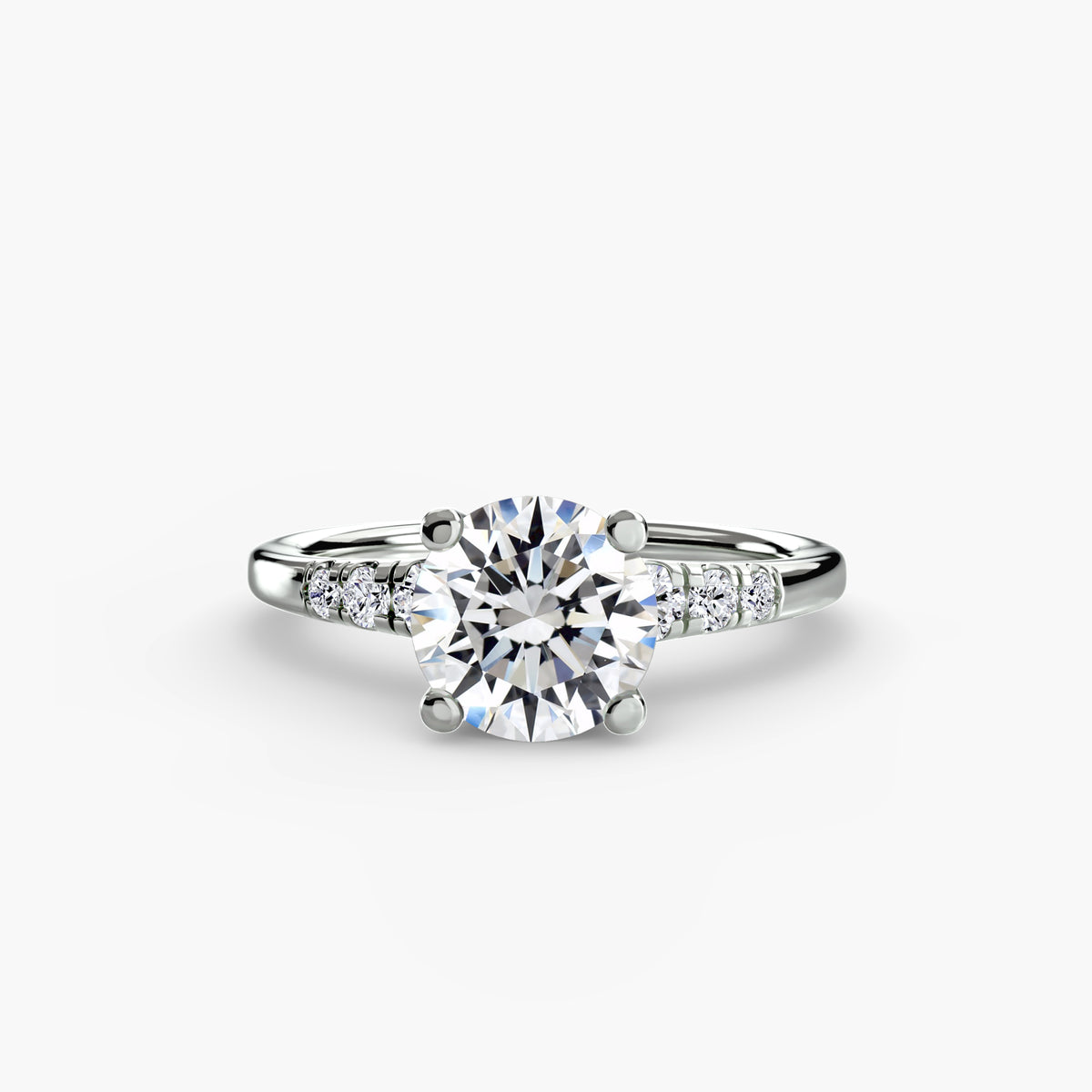 Ornella Solitaire with Shoulder Accents