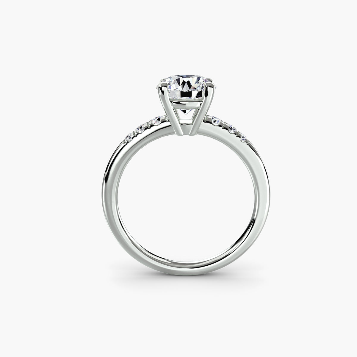 Ornella Solitaire with Shoulder Accents