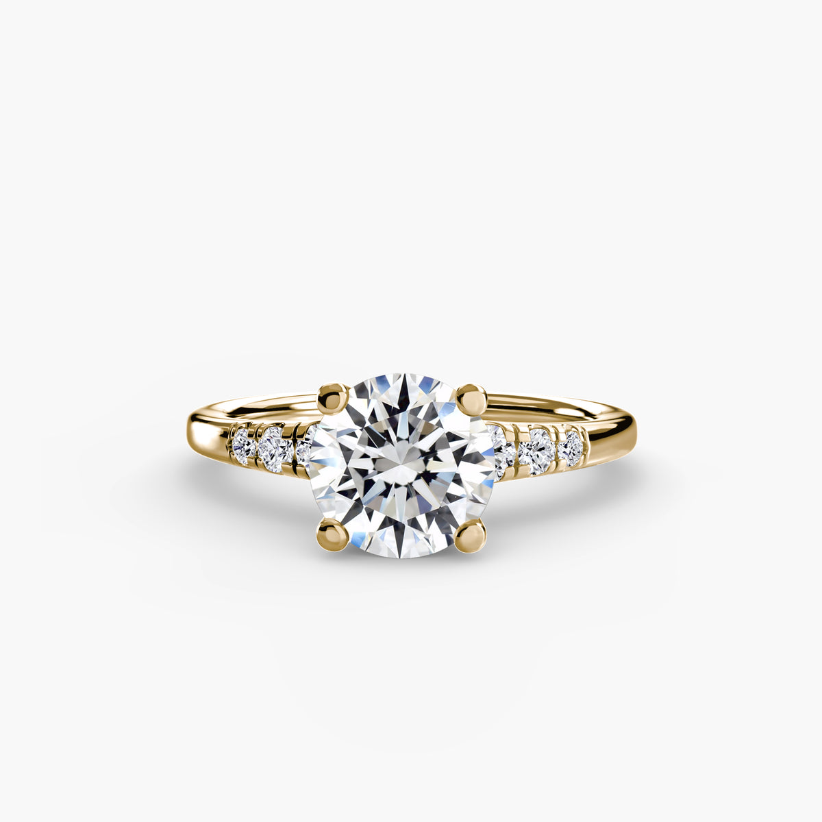 Ornella Solitaire with Shoulder Accents