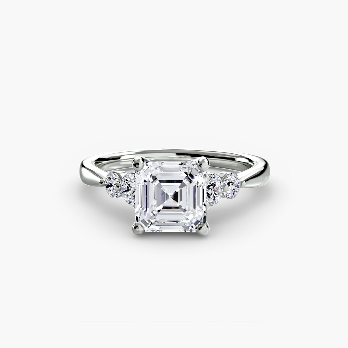 Serena Solitaire with Shoulder Accents