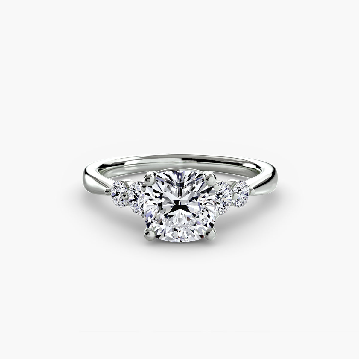 Serena Solitaire with Shoulder Accents