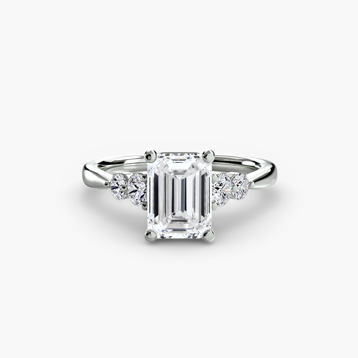 Serena Solitaire with Shoulder Accents
