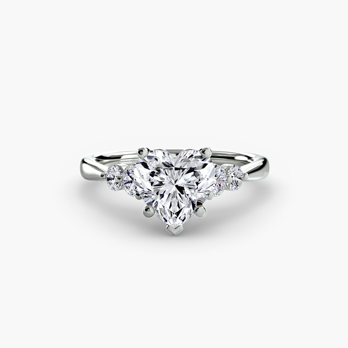 Serena Solitaire with Shoulder Accents