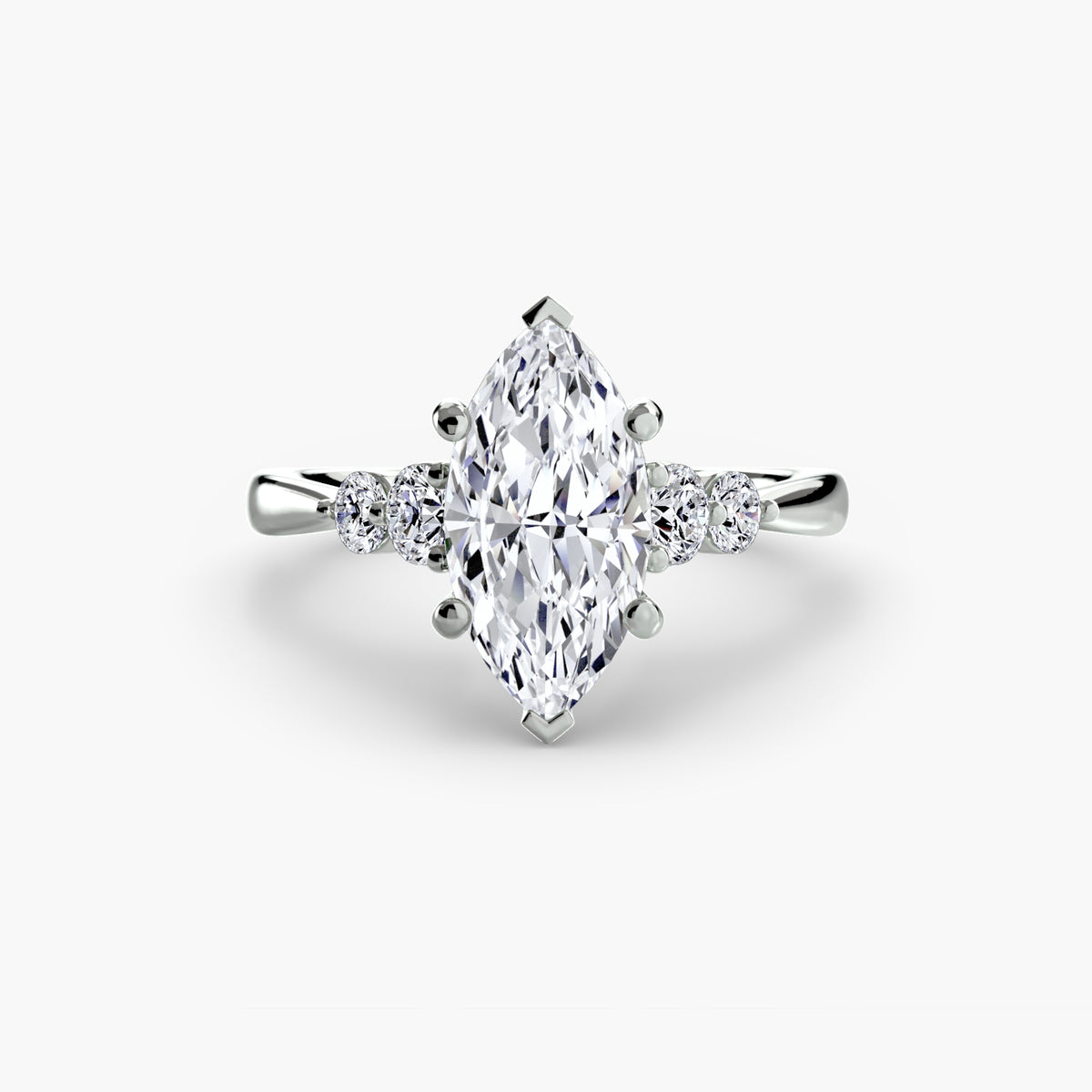 Serena Solitaire with Shoulder Accents