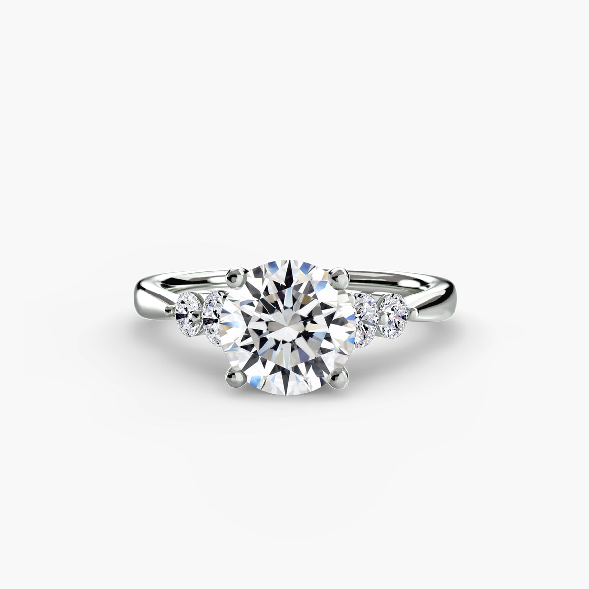 Serena Solitaire with Shoulder Accents