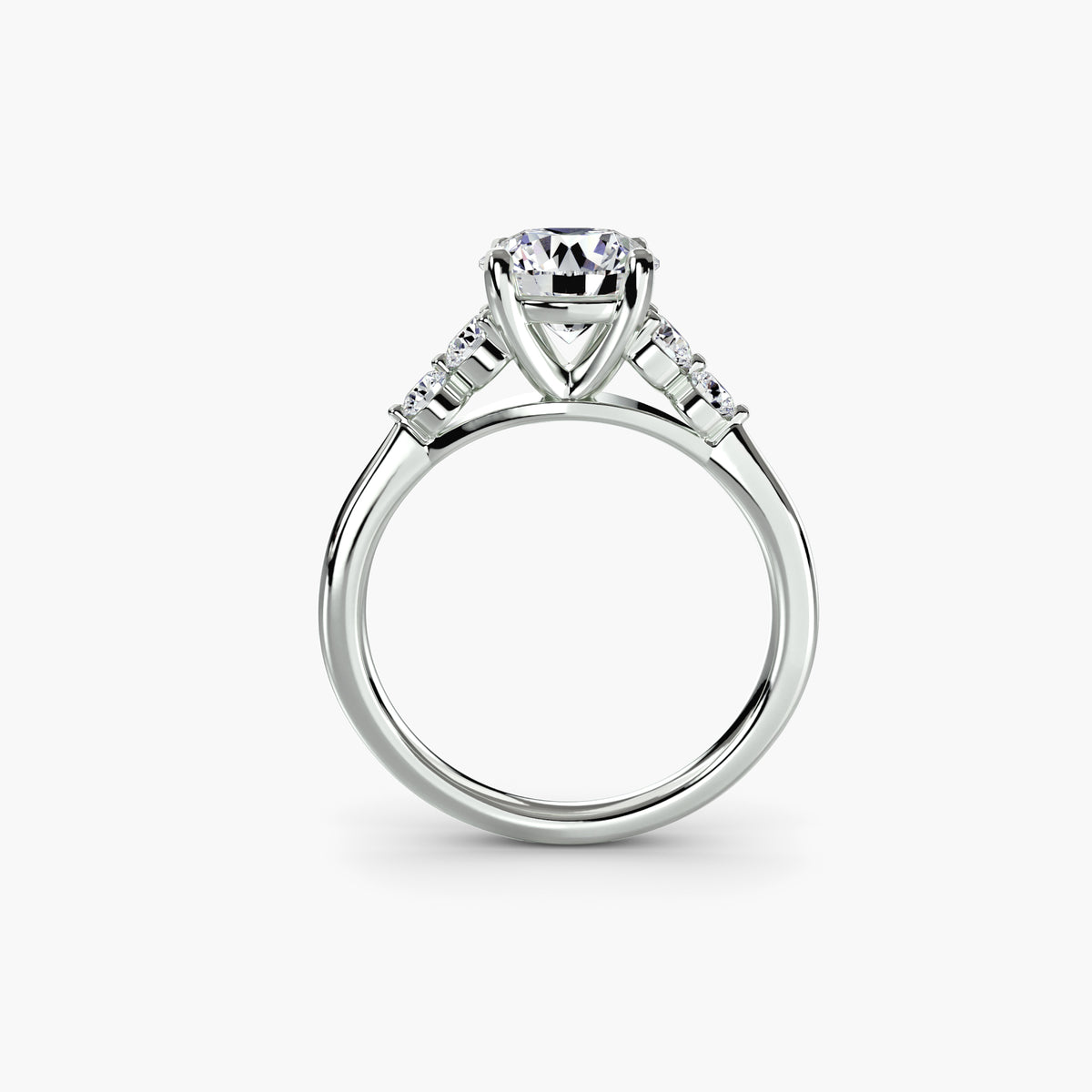 Serena Solitaire with Shoulder Accents