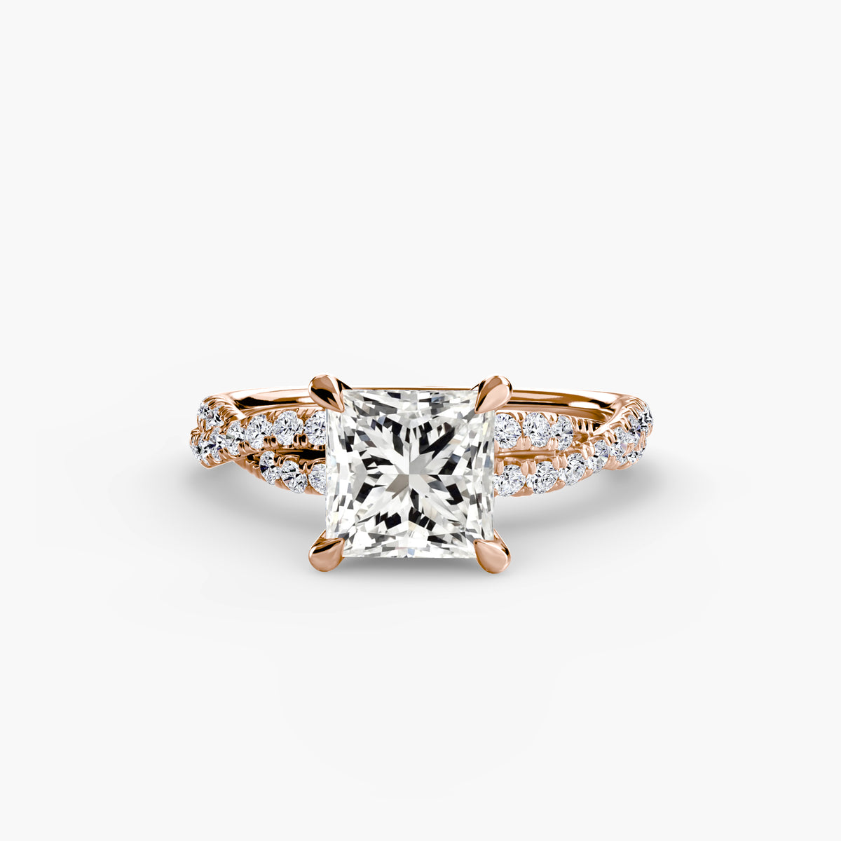 Silvia Twisted Pavé Solitaire