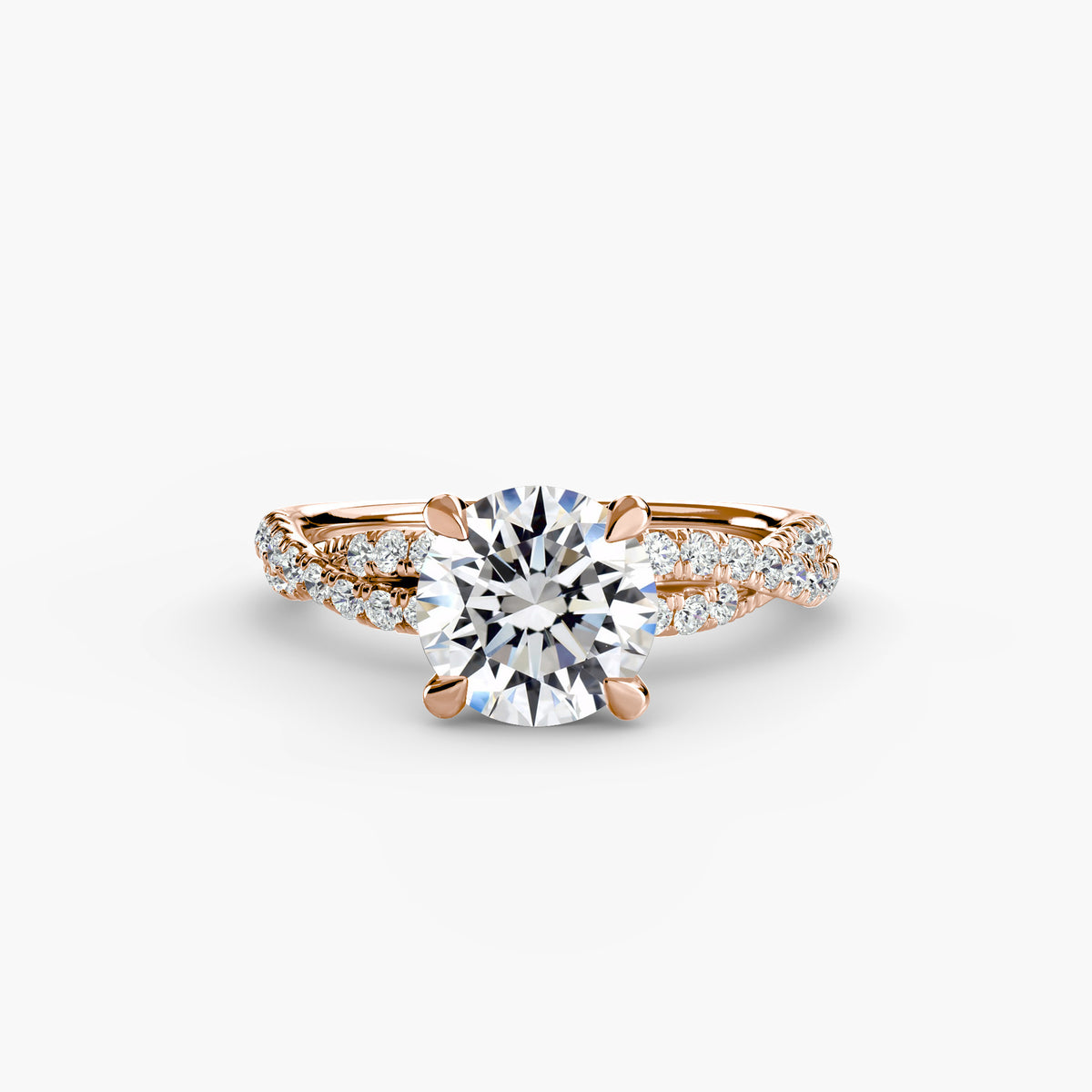 Silvia Twisted Pavé Solitaire