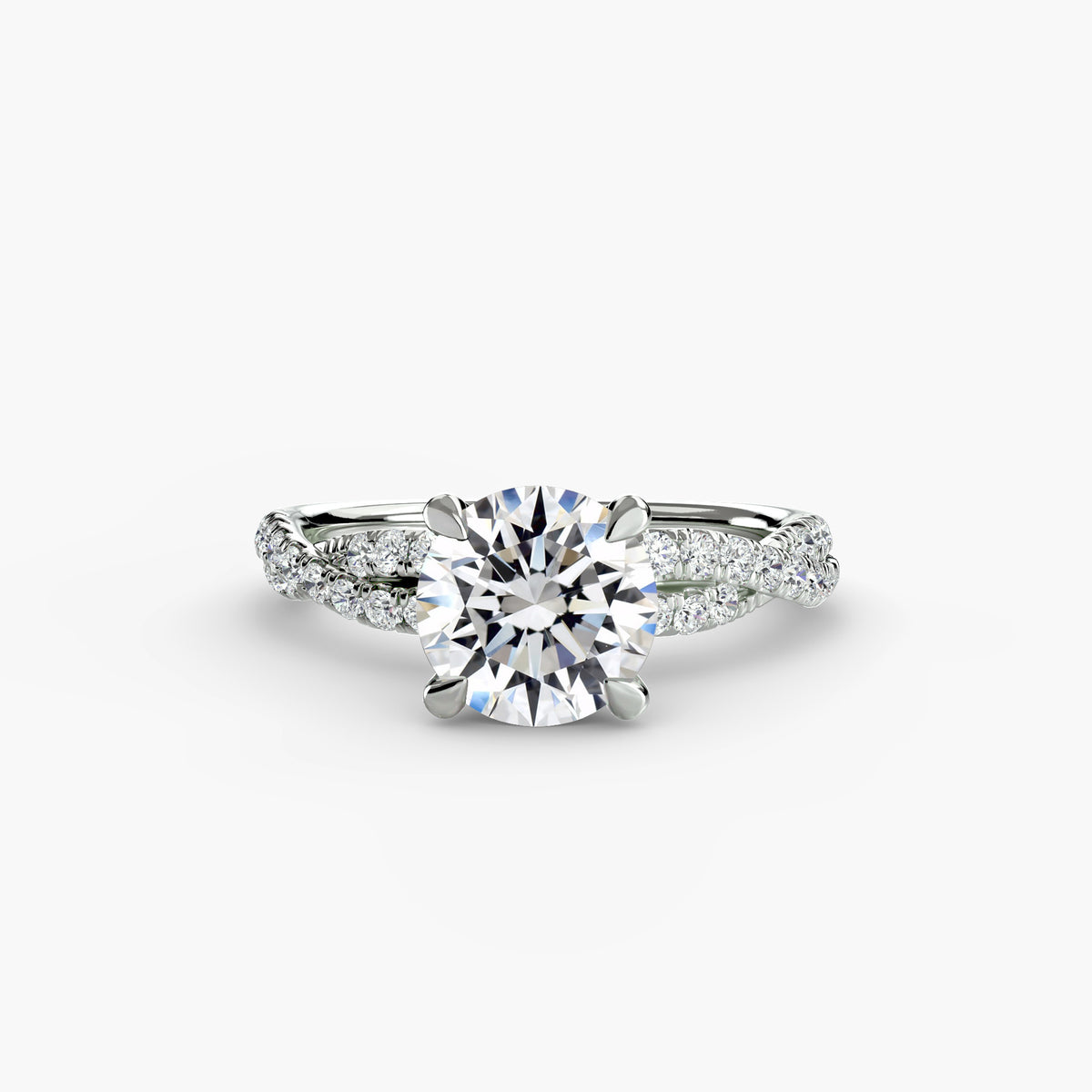 Silvia Twisted Pavé Solitaire