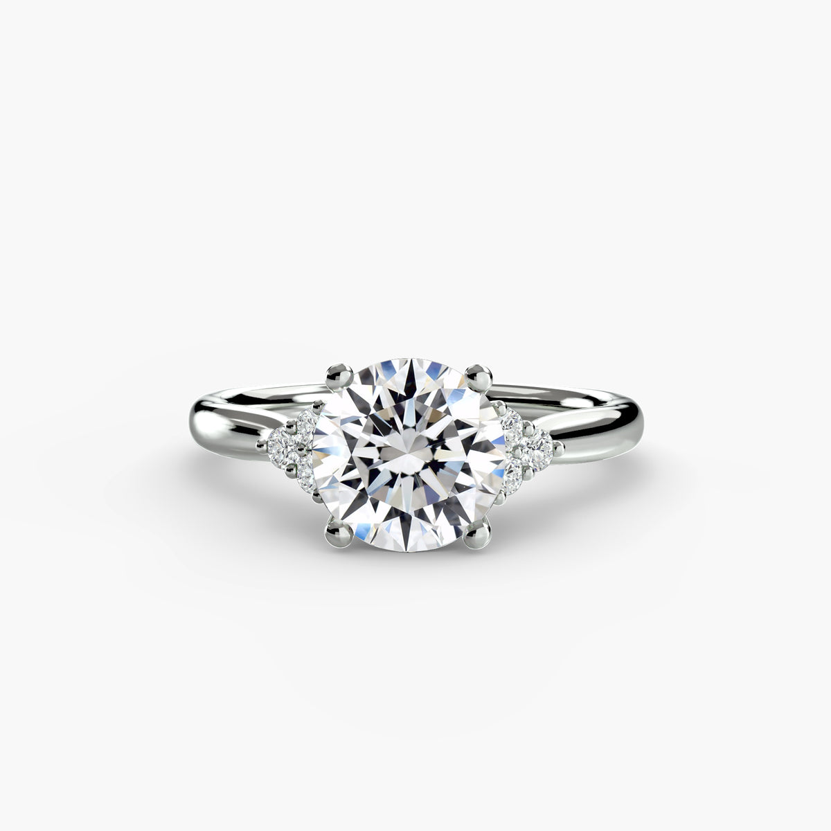 Teresa Solitaire with Cluster Shoulders
